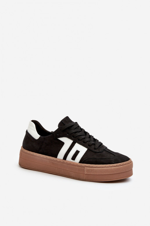 Zazoo N1095S2 Zapatillas modelo zapatos. Piel Femenino con una plataforma de color negro Zazoo N1095S2 Zapatillas modelo zapatos. Piel Femenino con una plataforma de color negro