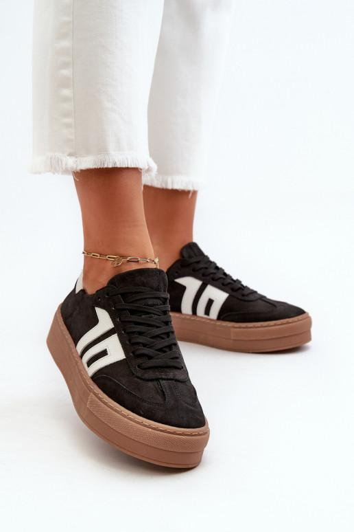 Zazoo N1095S2 Zapatillas modelo zapatos. Piel Femenino con una plataforma de color negro Zazoo N1095S2 Zapatillas modelo zapatos. Piel Femenino con una plataforma de color negro