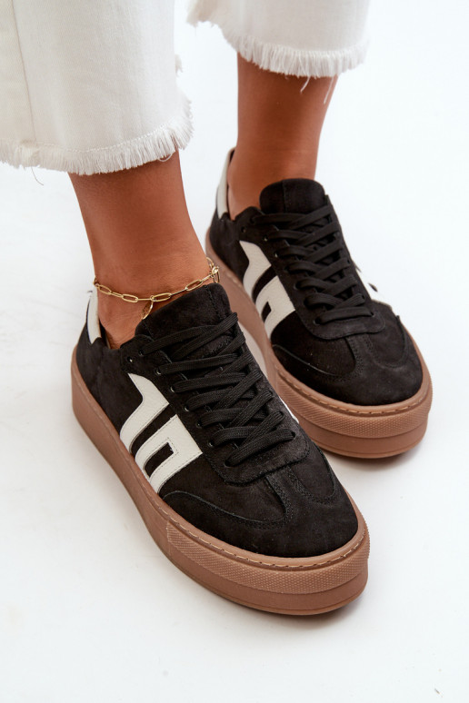 Zazoo N1095S2 Zapatillas modelo zapatos. Piel Femenino con una plataforma de color negro Zazoo N1095S2 Zapatillas modelo zapatos. Piel Femenino con una plataforma de color negro