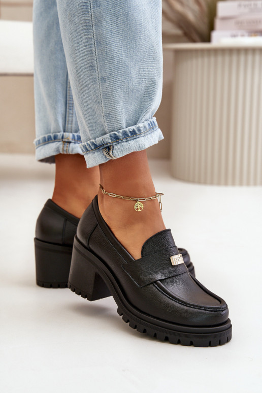 Zazoo 20168 Estilo elegante zapatos Femenino con tacones Cuero natural de color negro Zazoo 20168 Estilo elegante zapatos Femenino con tacones Cuero natural de color negro