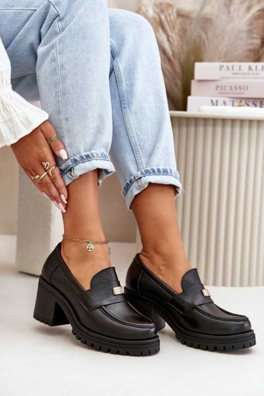 Zazoo 20168 Estilo elegante zapatos Femenino con tacones Cuero natural de color negro Zazoo 20168 Estilo elegante zapatos Femenino con tacones Cuero natural de color negro