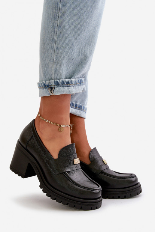 Zazoo 20168 Estilo elegante zapatos Femenino con tacones Cuero natural de color negro Zazoo 20168 Estilo elegante zapatos Femenino con tacones Cuero natural de color negro