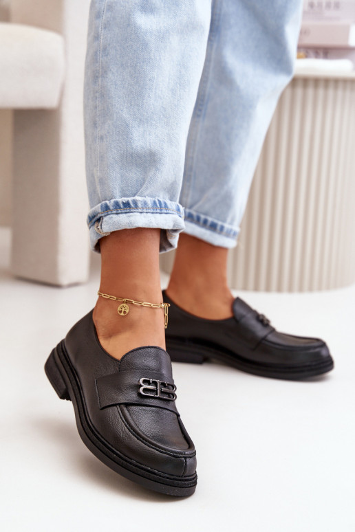 Zazoo 20174 Piel Estilo elegante zapatos Femenino con tacones anchos de color negro Zazoo 20174 Piel Estilo elegante zapatos Femenino con tacones anchos de color negro