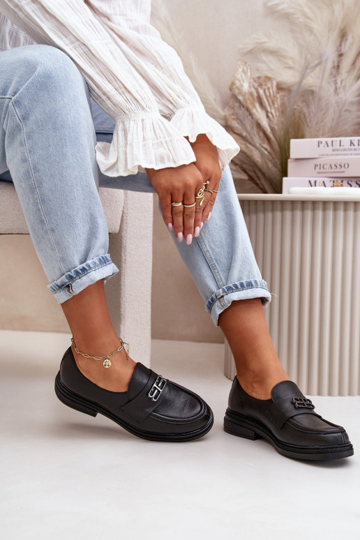 Zazoo 20174 Piel Estilo elegante zapatos Femenino con tacones anchos de color negro Zazoo 20174 Piel Estilo elegante zapatos Femenino con tacones anchos de color negro