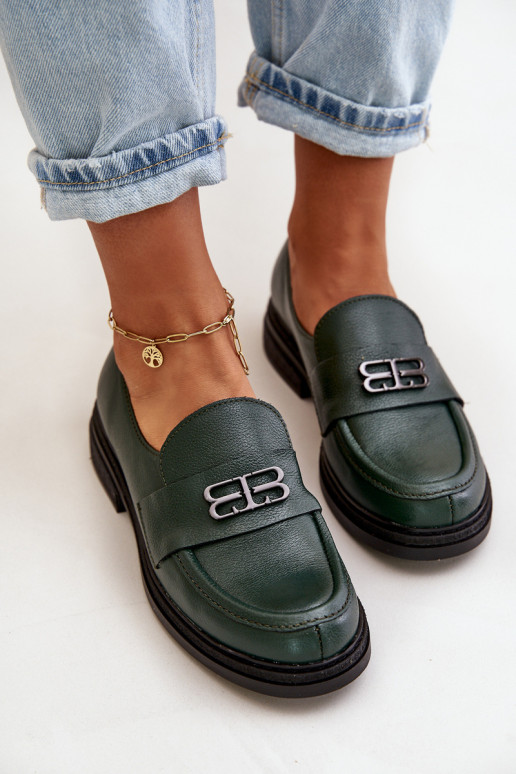 Zazoo 20174 Piel Estilo elegante zapatos Femenino con tacones anchos de color caqui Zazoo 20174 Piel Estilo elegante zapatos Femenino con tacones anchos de color caqui