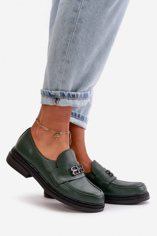 Zazoo 20174 Piel Estilo elegante zapatos Femenino con tacones anchos de color caqui Zazoo 20174 Piel Estilo elegante zapatos Femenino con tacones anchos de color caqui