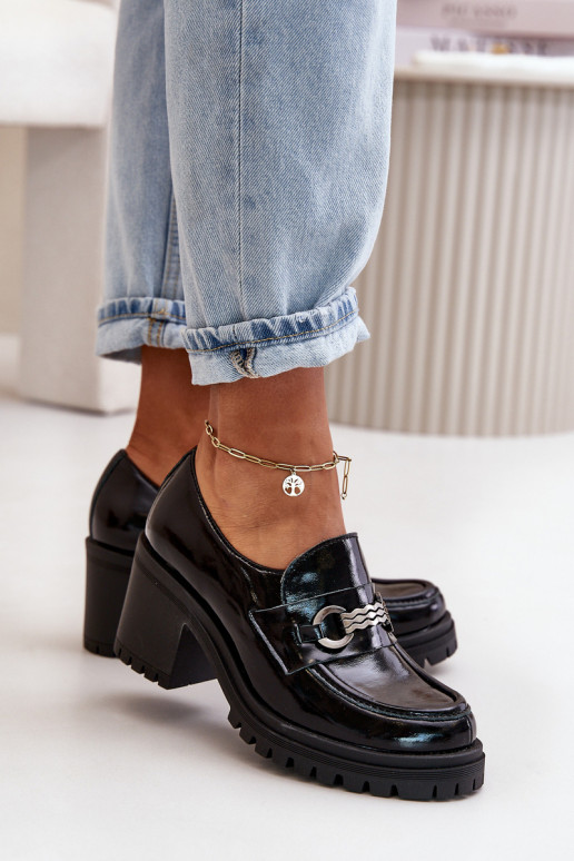 Zazoo 20175 con efecto barniz zapatos Femenino con tacones Cuero natural de color negro Zazoo 20175 con efecto barniz zapatos Femenino con tacones Cuero natural de color negro