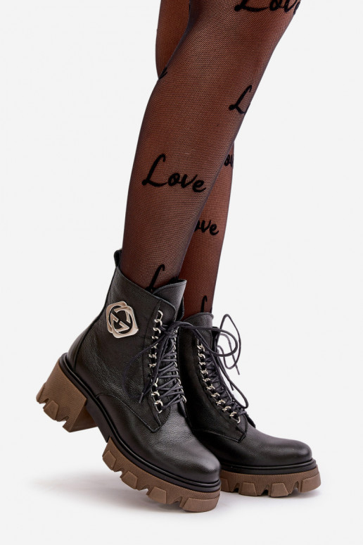 Zazoo 60376 Piel calentamiento Botas con cremalleras de color negro