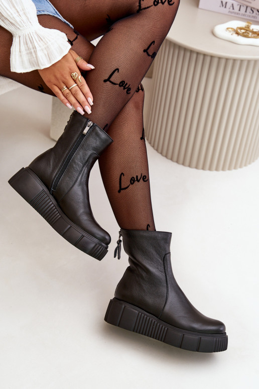 Zazoo 60369 Botas de mujer con una plataforma de color negro Zazoo 60369 Botas de mujer con una plataforma de color negro