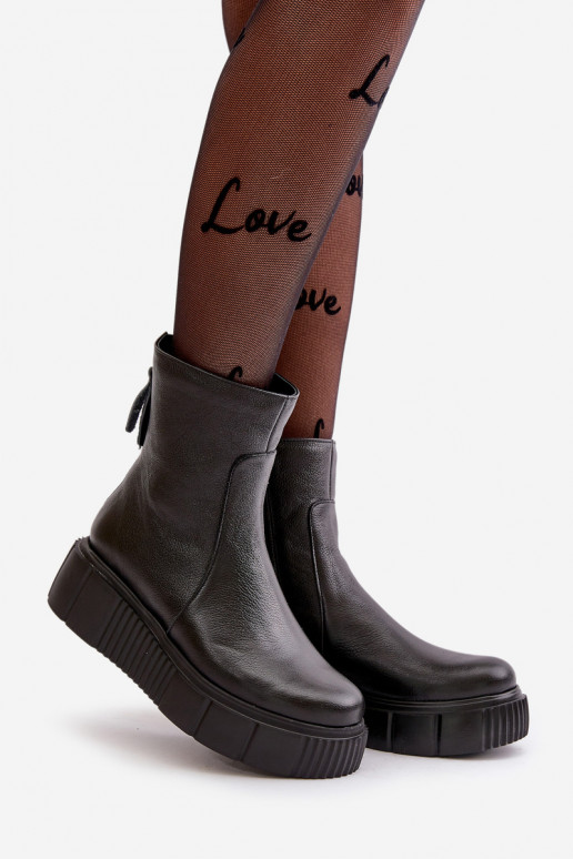 Zazoo 60369 Botas de mujer con una plataforma de color negro Zazoo 60369 Botas de mujer con una plataforma de color negro