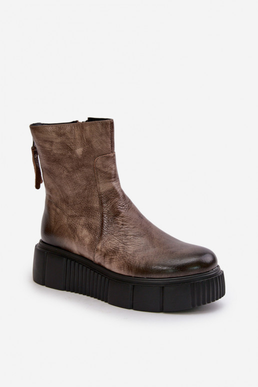 Zazoo 60369 Botas de mujer con una plataforma beige Zazoo 60369 Botas de mujer con una plataforma beige