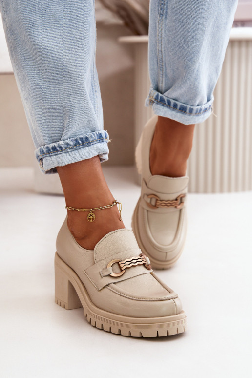 Zazoo 20175 zapatos Femenino con tacones Cuero natural color marfil Zazoo 20175 zapatos Femenino con tacones Cuero natural color marfil