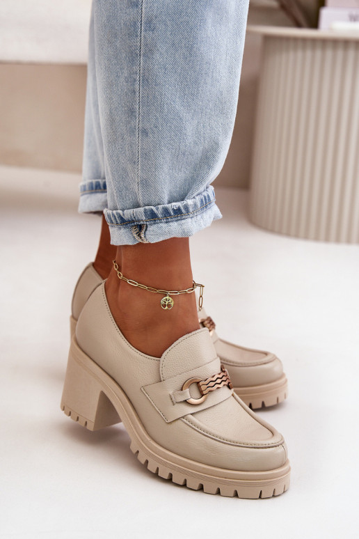 Zazoo 20175 zapatos Femenino con tacones Cuero natural color marfil Zazoo 20175 zapatos Femenino con tacones Cuero natural color marfil