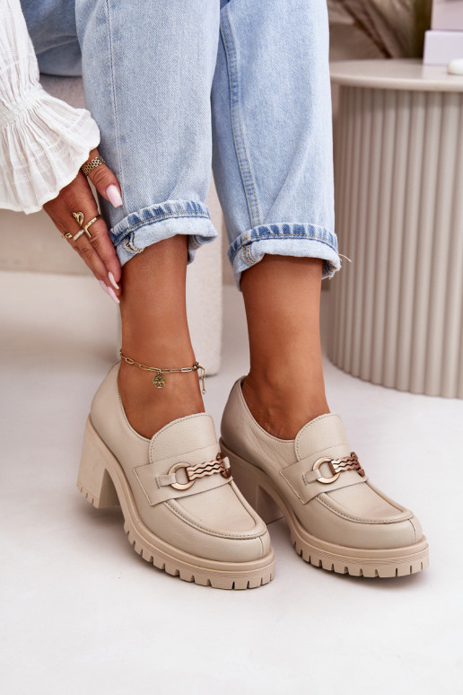 Zazoo 20175 zapatos Femenino con tacones Cuero natural color marfil Zazoo 20175 zapatos Femenino con tacones Cuero natural color marfil