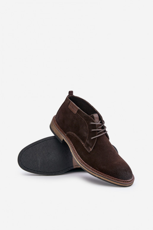 Zapatos de gamuza Tiene quesculino con cordones Big Star OO174145 marron oscuro