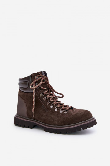 Botines de gamuza forrados de hombre Big Star OO174644 Hi-Poly System color marrón