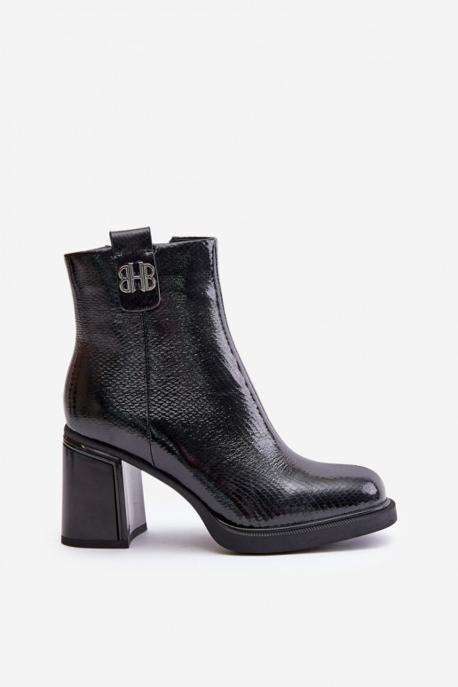 con imitación de piel de serpiente Botas de mujer Cuero natural de color negro Vinceza 66670 con imitación de piel de serpiente Botas de mujer Cuero natural de color negro Vinceza 66670
