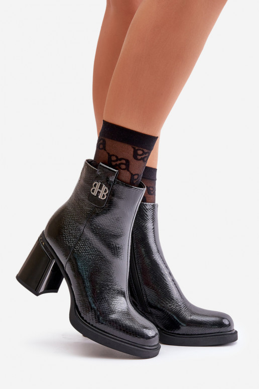 con imitación de piel de serpiente Botas de mujer Cuero natural de color negro Vinceza 66670 con imitación de piel de serpiente Botas de mujer Cuero natural de color negro Vinceza 66670