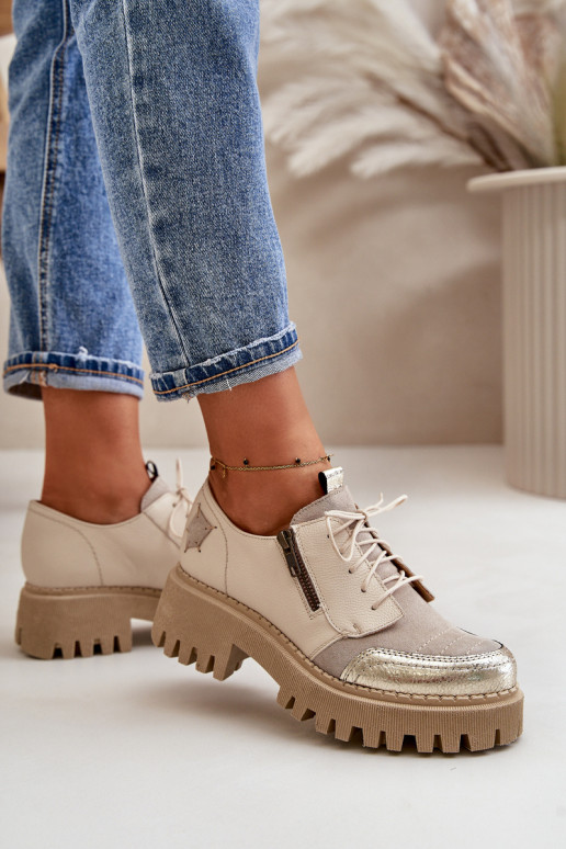 zapatos Femenino Hecho de cuero natural beige Tiene queciejka 06177-04 zapatos Femenino Hecho de cuero natural beige Tiene queciejka 06177-04