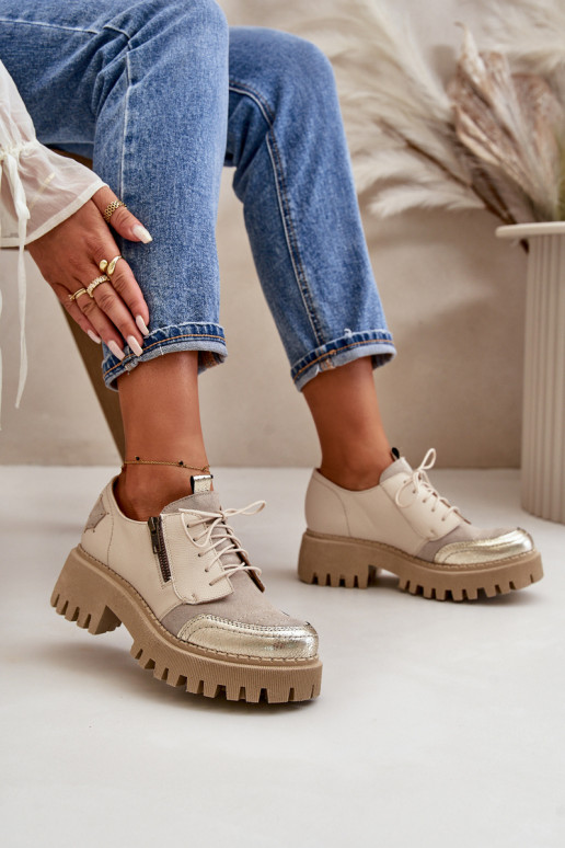 zapatos Femenino Hecho de cuero natural beige Tiene queciejka 06177-04 zapatos Femenino Hecho de cuero natural beige Tiene queciejka 06177-04