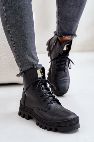 Zazoo 2831 Botas de mujer Hecho de cuero natural de color negro 2