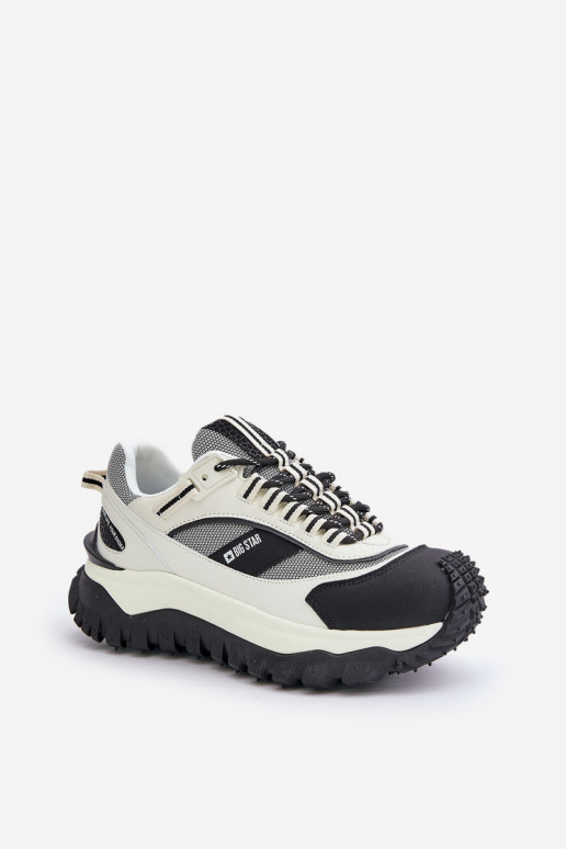 Piel Zapatillas modelo zapatos. Femenino con una plataforma Big Star OO274A220 HI-POLY SYSTEM Blanco-de color negro