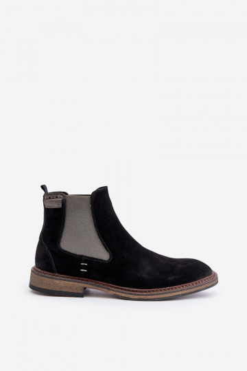 Botines de ante elegantes para hombre Big Star OO174154, color negro 2
