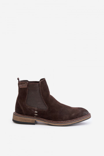 Botines de ante elegantes para hombre Big Star OO174155, color marrón 2