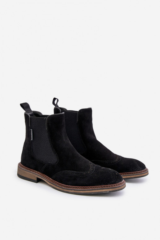 de gamuza Tiene quesculino botas con estilo Big Star OO174192 de color negro de gamuza Tiene quesculino botas con estilo Big Star OO174192 de color negro