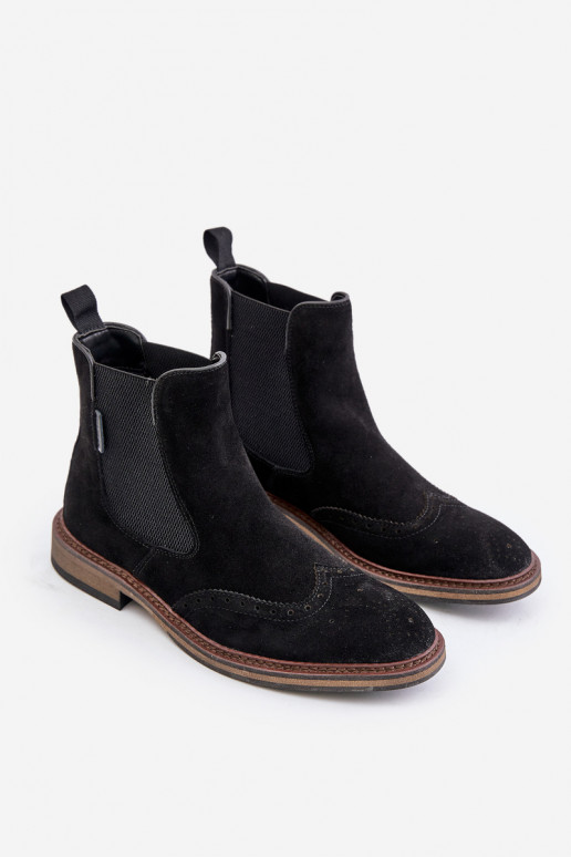 de gamuza Tiene quesculino botas con estilo Big Star OO174192 de color negro de gamuza Tiene quesculino botas con estilo Big Star OO174192 de color negro