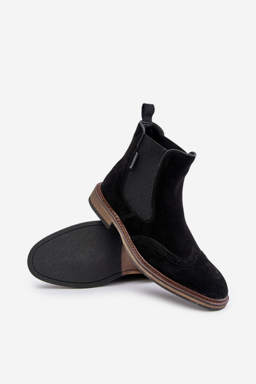 de gamuza Tiene quesculino botas con estilo Big Star OO174192 de color negro de gamuza Tiene quesculino botas con estilo Big Star OO174192 de color negro