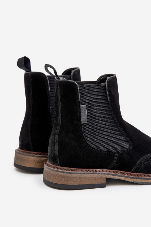de gamuza Tiene quesculino botas con estilo Big Star OO174192 de color negro de gamuza Tiene quesculino botas con estilo Big Star OO174192 de color negro