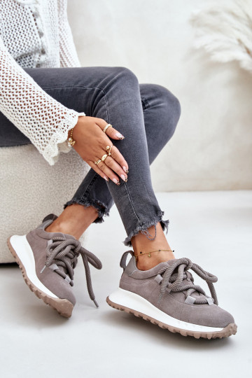 de gamuza Zapatillas modelo zapatos. FemeninoGrubym atándosem Artiker 54C1465 color gris