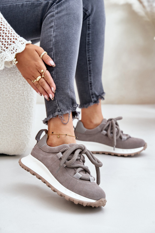 de gamuza Zapatillas modelo zapatos. FemeninoGrubym atándosem Artiker 54C1465 color gris