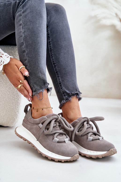 de gamuza Zapatillas modelo zapatos. FemeninoGrubym atándosem Artiker 54C1465 color gris