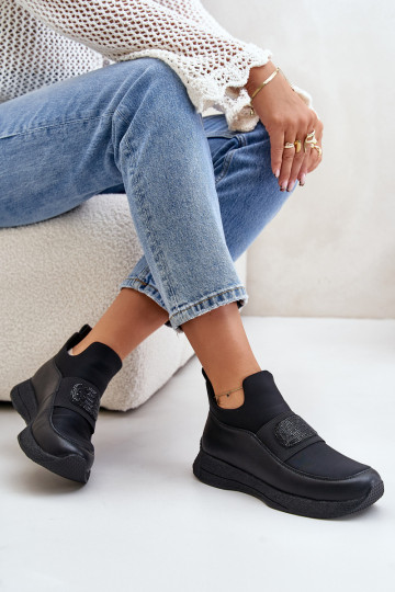 zapatillas con una plataforma Piel de color negro Artiker 55C0035