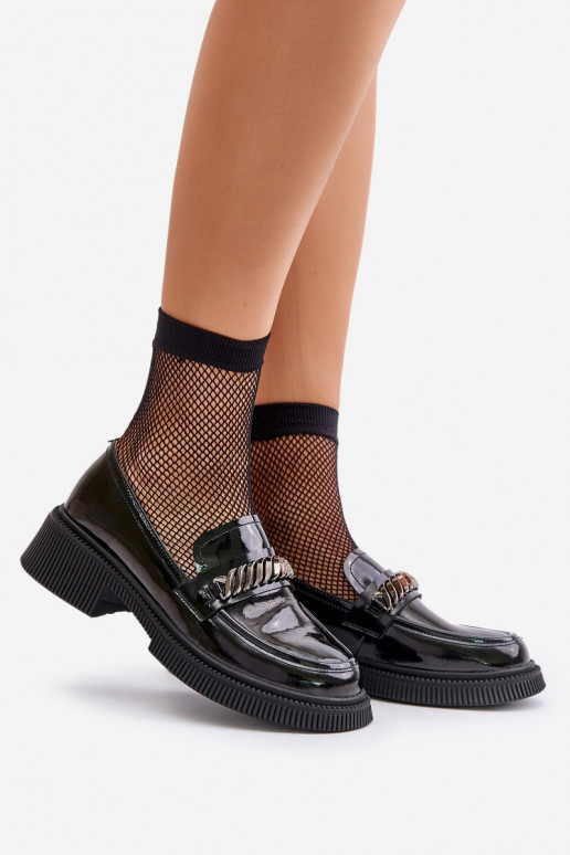 Femenino Mocasines lacados Mocasines con adornos D&A LZ42-030 de color negro