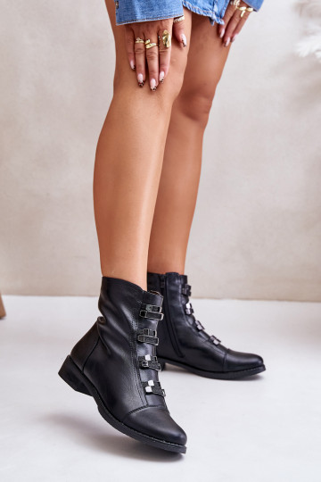 Botines forrados de mujer hasta el castillo color negro Evalith 2