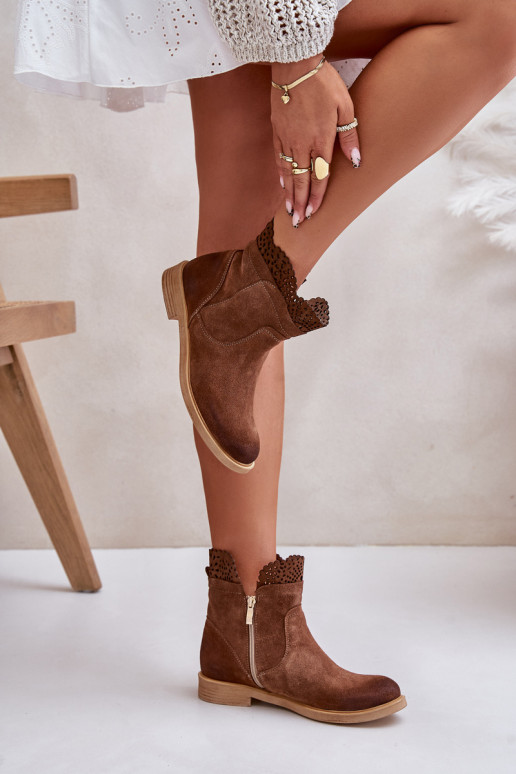 zapatos de tacón bajo para mujer con tacones anchos de gamuza LeAski 3624 color marrón zapatos de tacón bajo para mujer con tacones anchos de gamuza LeAski 3624 color marrón