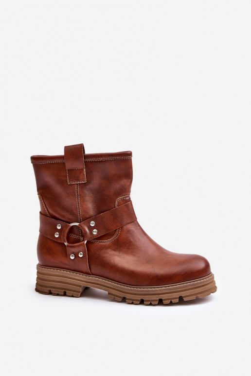 Piel Botas de mujer con tacones anchos LeAski 3610 color marrón Piel Botas de mujer con tacones anchos LeAski 3610 color marrón