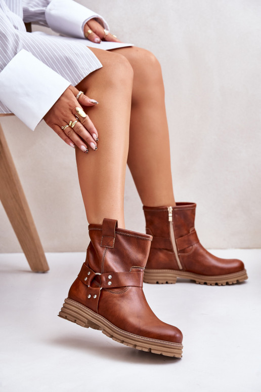 Piel Botas de mujer con tacones anchos LeAski 3610 color marrón Piel Botas de mujer con tacones anchos LeAski 3610 color marrón