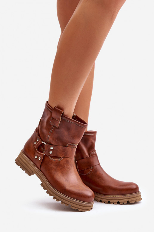 Piel Botas de mujer con tacones anchos LeAski 3610 color marrón Piel Botas de mujer con tacones anchos LeAski 3610 color marrón