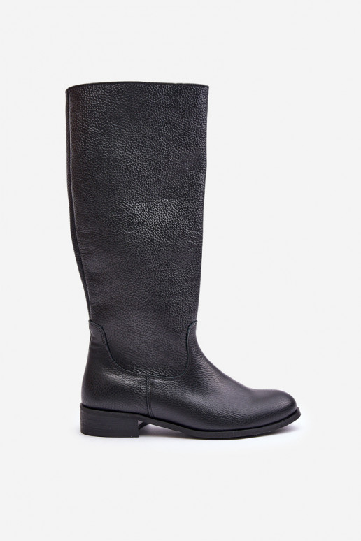 Piel botas de mujer Mitad de la pantorrilla Al castillo LeAski 3616 de color negro Piel botas de mujer Mitad de la pantorrilla Al castillo LeAski 3616 de color negro