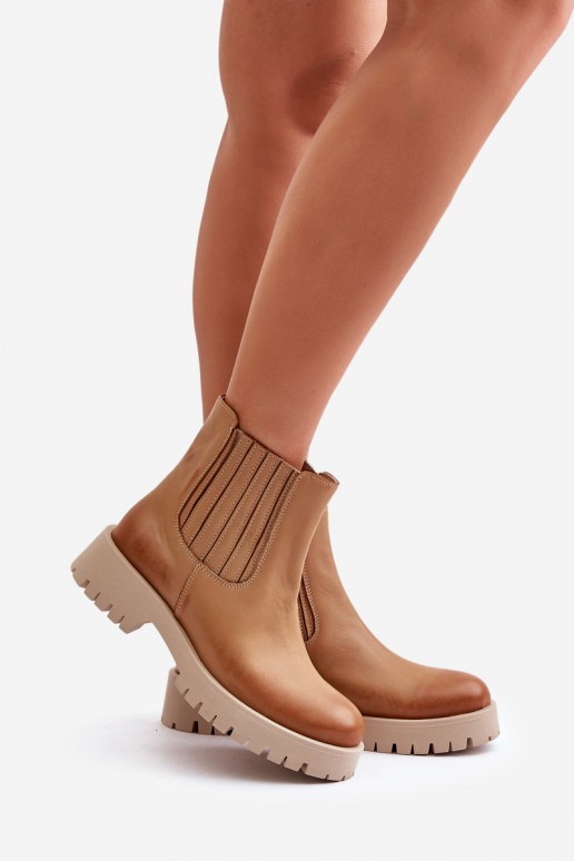 Un modelo convincente Botas de mujer con tacones anchos Piel LeAski 3611 color marrón Un modelo convincente Botas de mujer con tacones anchos Piel LeAski 3611 color marrón