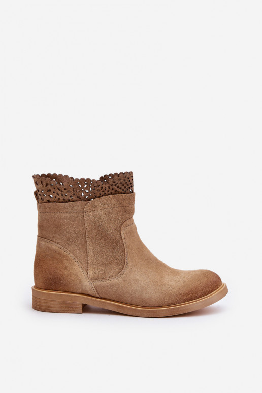 zapatos de tacón bajo para mujer con tacones anchos de gamuza LeAski 3624 beige zapatos de tacón bajo para mujer con tacones anchos de gamuza LeAski 3624 beige