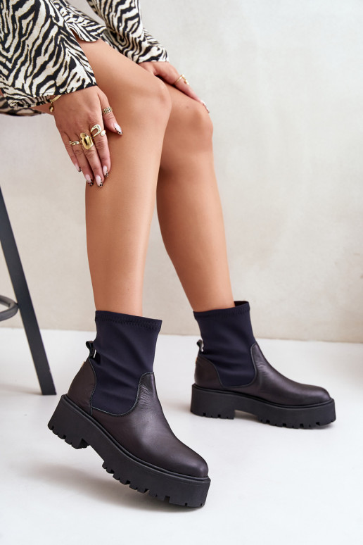 Zazoo 2947 Un modelo convincente Botas de mujer Hecho de cuero natural de color negro Zazoo 2947 Un modelo convincente Botas de mujer Hecho de cuero natural de color negro