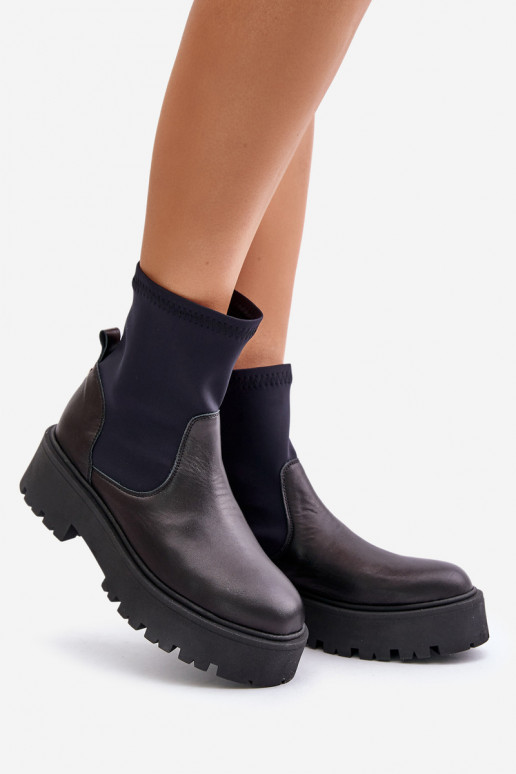 Zazoo 2947 Un modelo convincente Botas de mujer Hecho de cuero natural de color negro Zazoo 2947 Un modelo convincente Botas de mujer Hecho de cuero natural de color negro