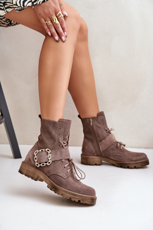 Zazoo 2951 Zapatos de gamuza para decorar con hebillas beige Zazoo 2951 Zapatos de gamuza para decorar con hebillas beige