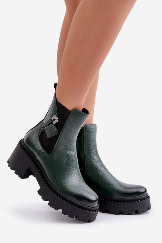 Zazoo 60490 Piel calentamiento Botas con adornos de color caqui Zazoo 60490 Piel calentamiento Botas con adornos de color caqui