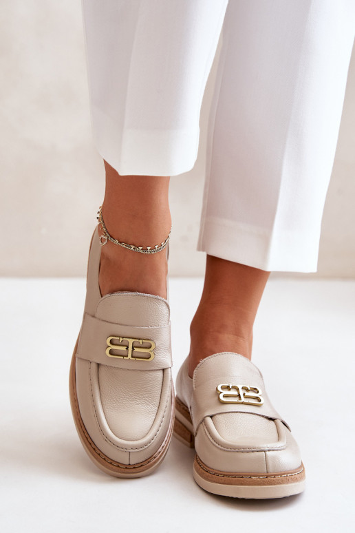 Zazoo 20174 Piel Estilo elegante zapatos Femenino con tacones anchos beige Zazoo 20174 Piel Estilo elegante zapatos Femenino con tacones anchos beige